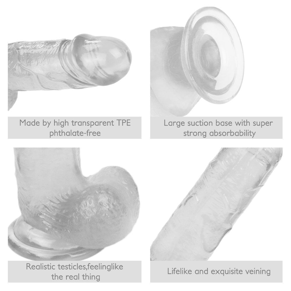 7" Clear Suction Dildo