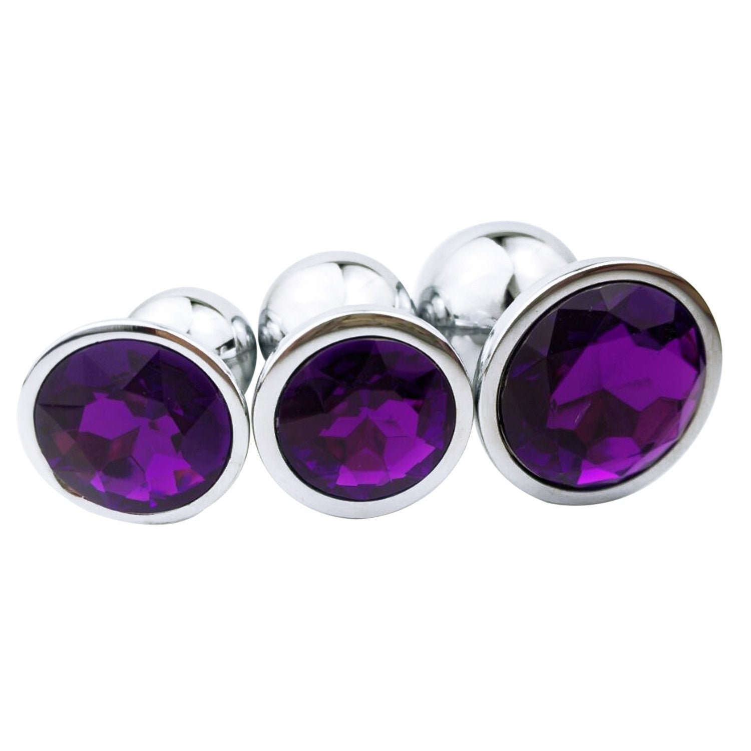 Gem Alloy Jeweled Butt Plugs (3 Pack)