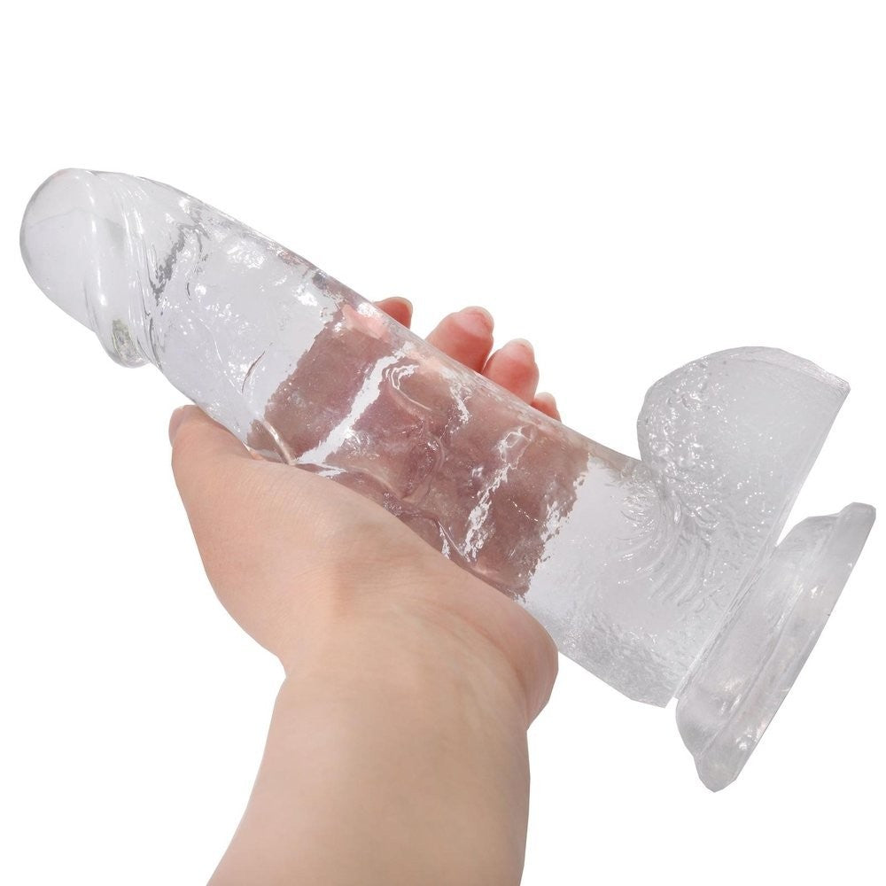 8" Clear Suction Dildo