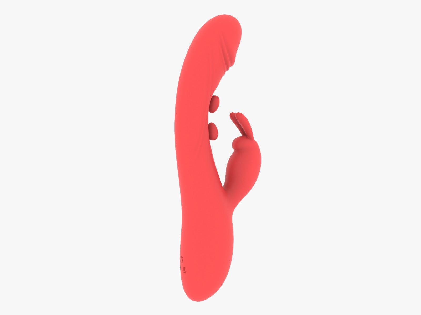 Curvella vibrator showing curved silicone body and massage bumps