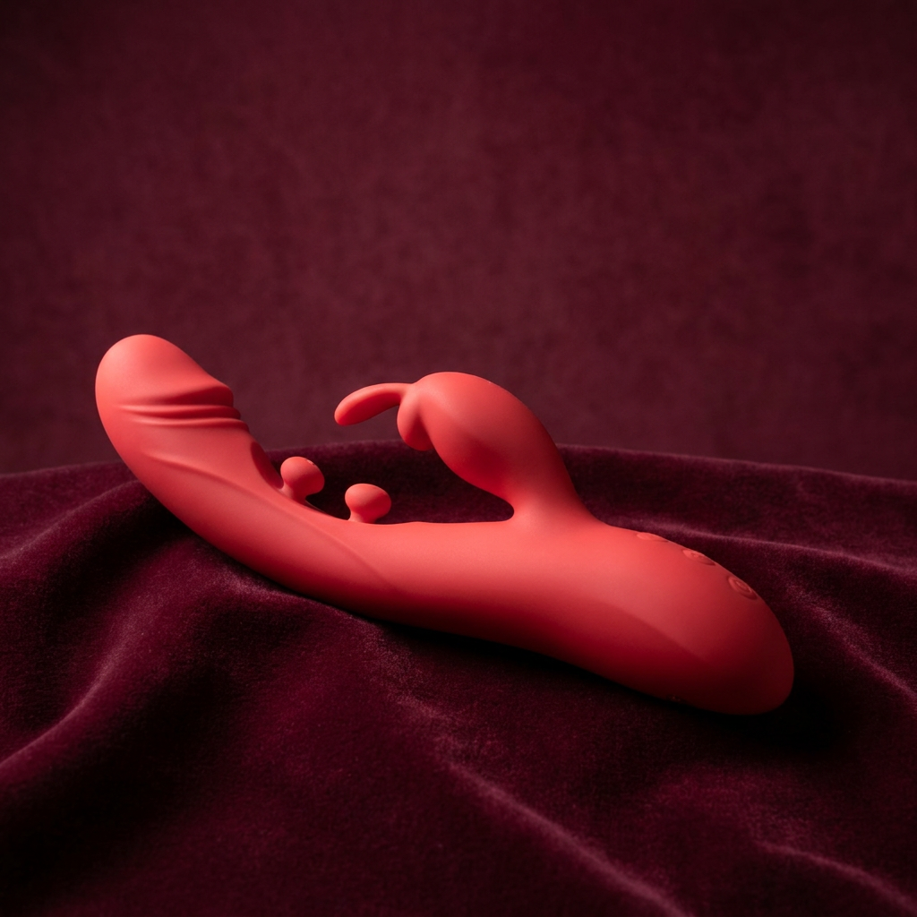 Curvella rabbit vibrator with moving massage bumps by Bliss