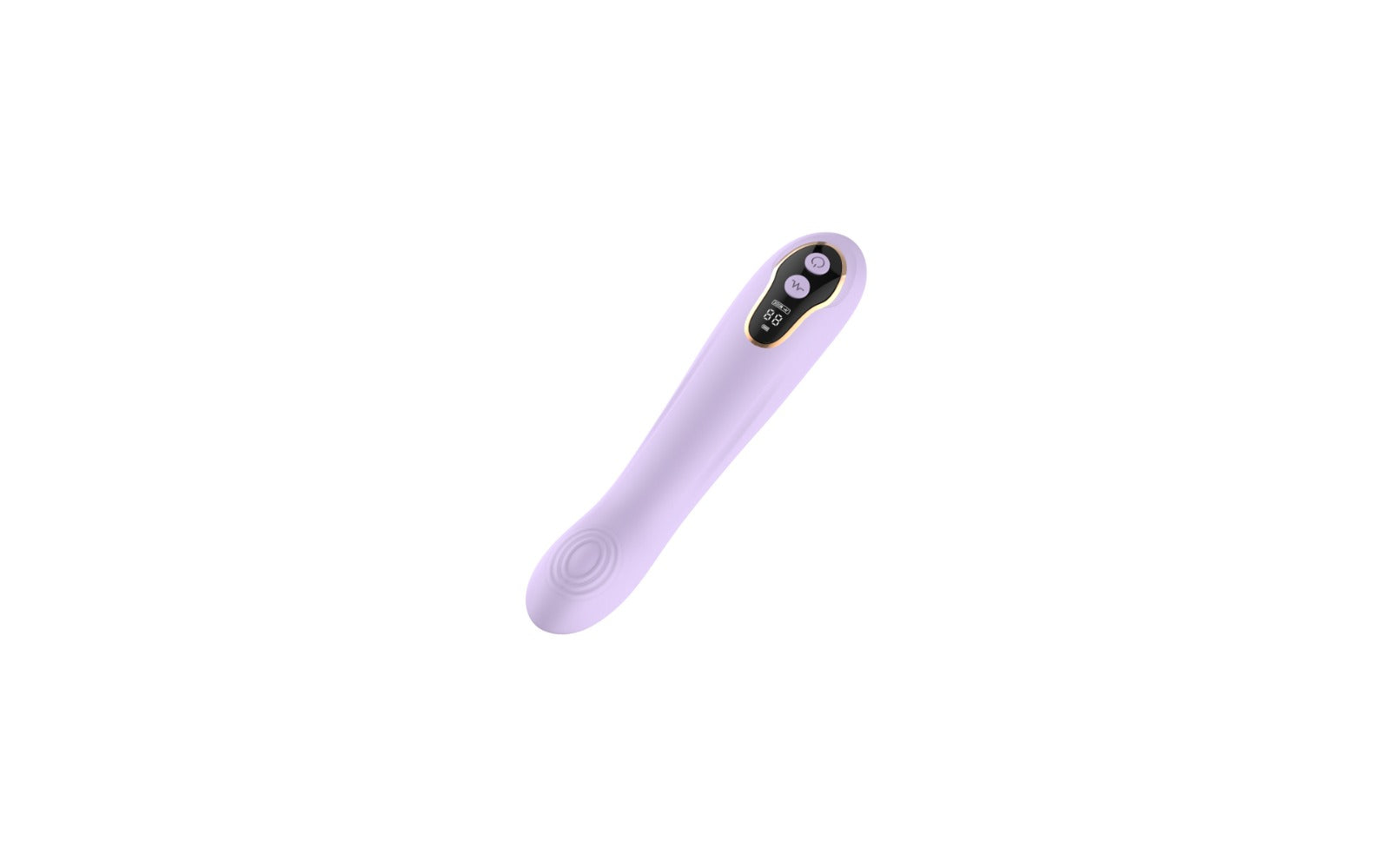 Sway lavender G-spot vibrator angled view with digital display and controls
