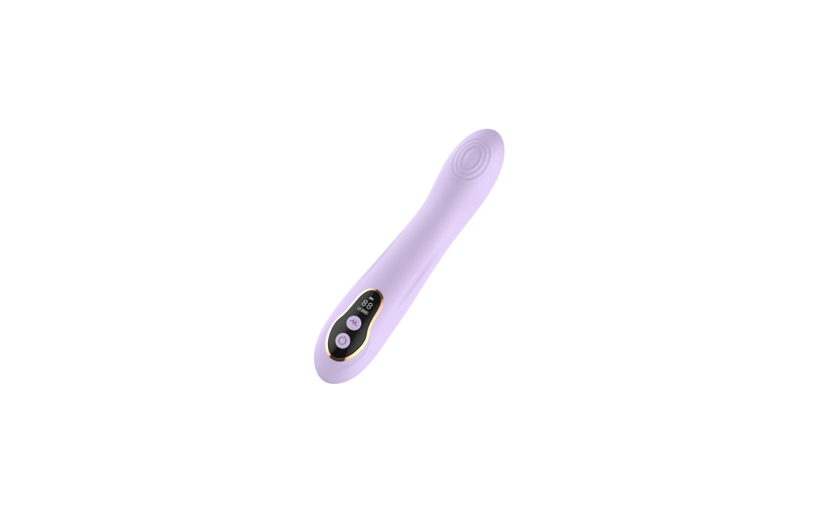 Sway purple curved G-spot vibrator front view showing textured massage area