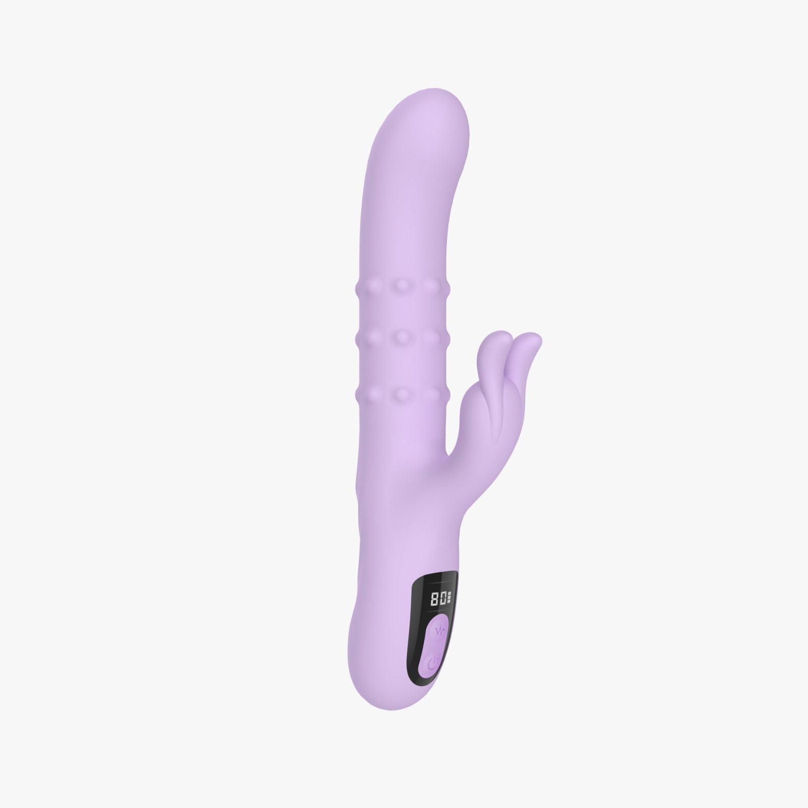 Textura wave-motion rabbit vibrator angled view with raised massage bumps